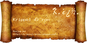 Krippel Áron névjegykártya